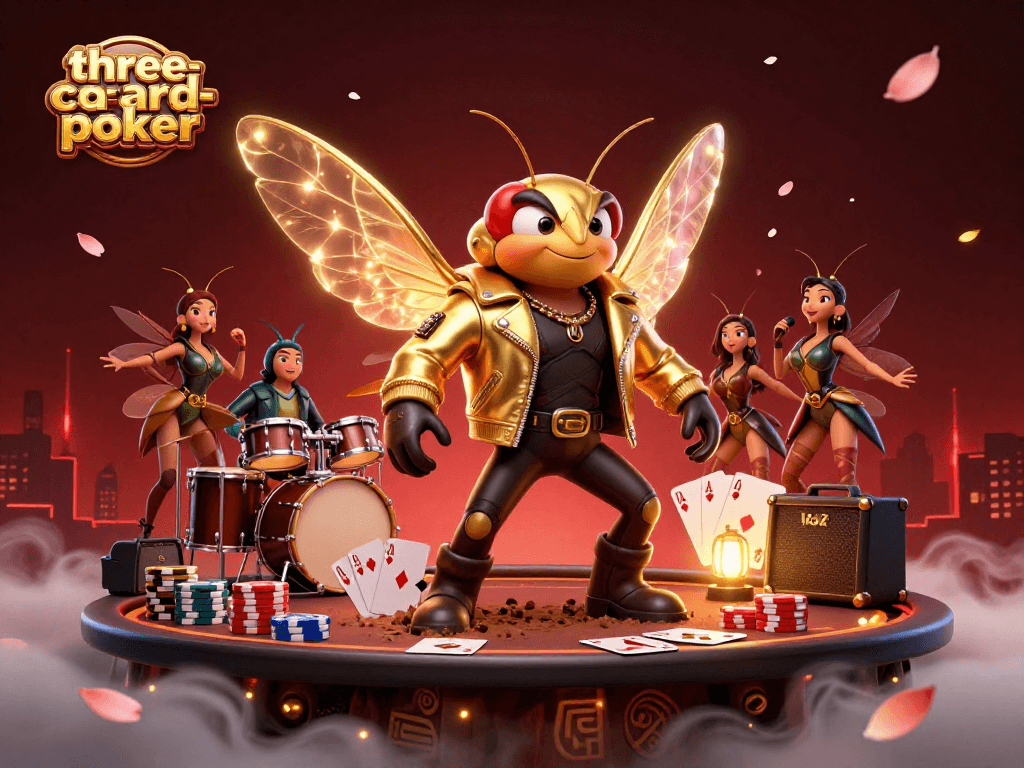 Experience the thrill of three-card-poker with vibrant visuals, showcasing action and excitement.