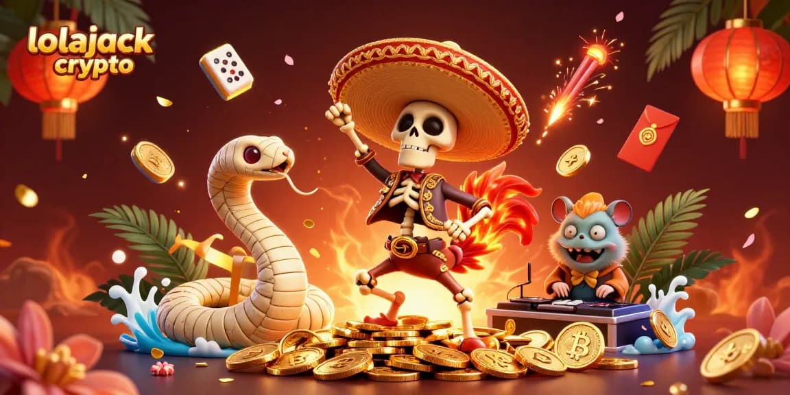Experience fun gameplay with lolajack crypto as vibrant characters celebrate on gold coins and crypto-themed elements