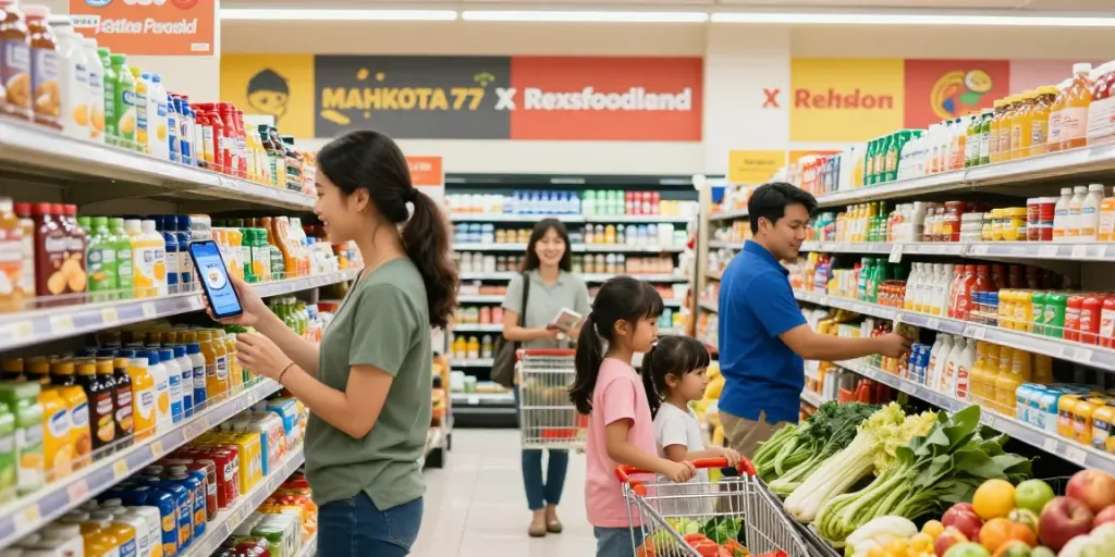 MAHKOTA77 memudahkan belanja produk kebutuhan sehari-hari dengan promo menarik dan suasana ramai di toko grosir lokal.