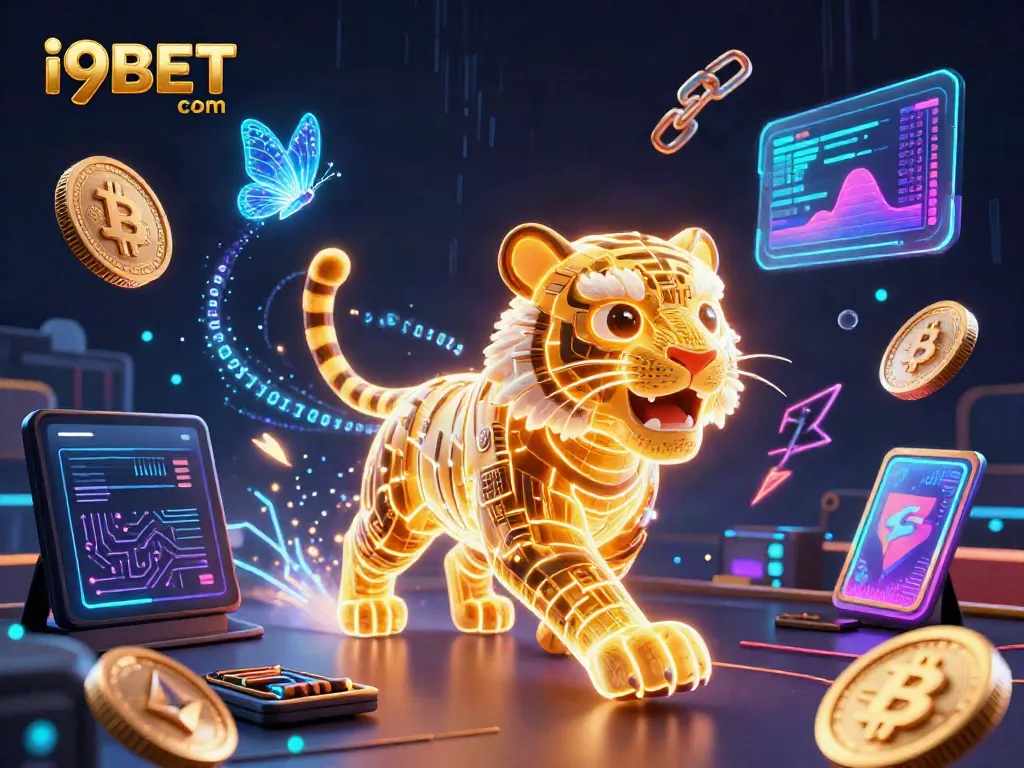 Engage in thrilling gameplay at i9BET com with dynamic casino elements, neon graphics, and crypto effects.