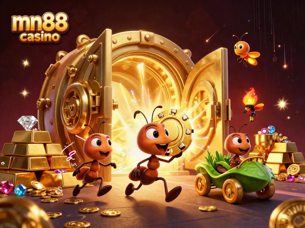 Experience thrilling wins with mn88 casino in a dynamic heist scene with vibrant visuals.