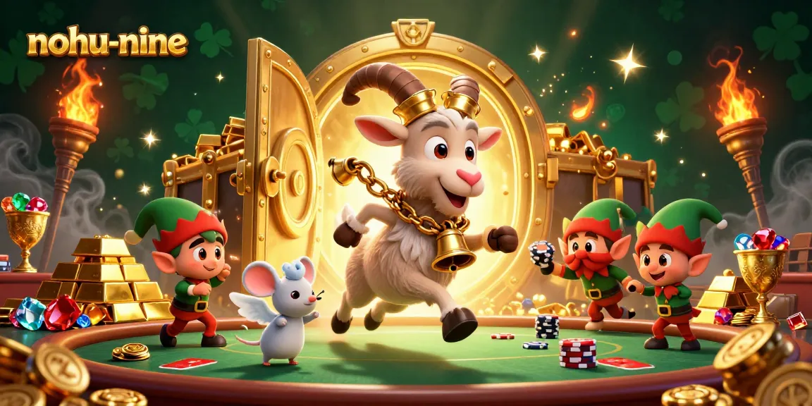 Experience nohu-nine in this thrilling casino scene filled with fortune and festive mischief.