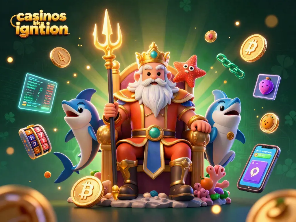 Experience exciting gameplay at casinos like Ignition with vibrant 3D casino elements and characters.