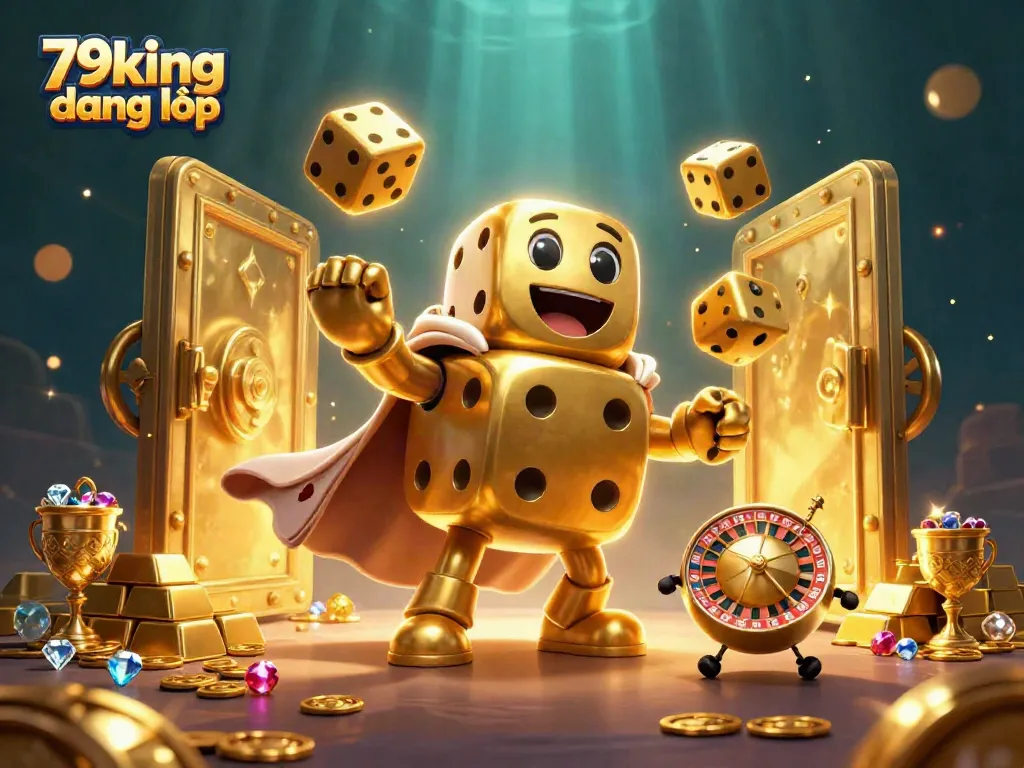 Engage with thrilling gameplay at 79king đăng nhập, surrounded by a dynamic casino scene featuring golden elements.