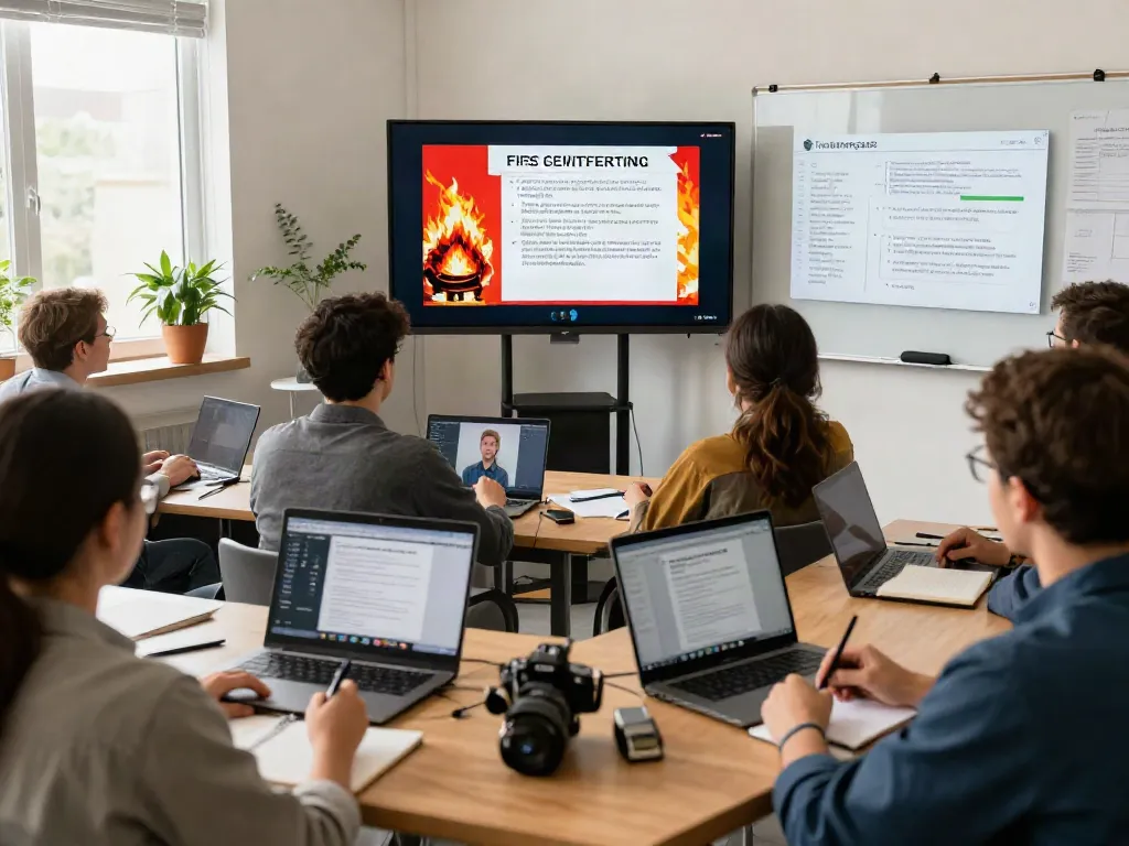 CFPS Certification Saudi Arabia online training session with diverse participants engaging in fire safety education