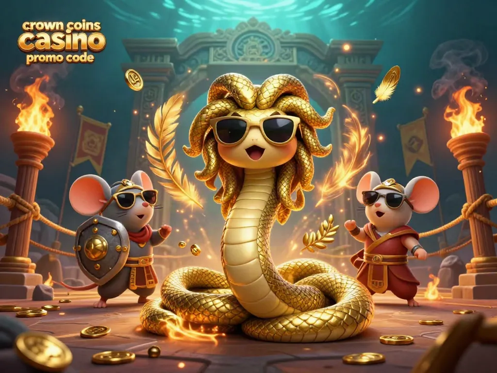 Win big with crown coins casino promo code featuring Medusa and warrior mouse in action