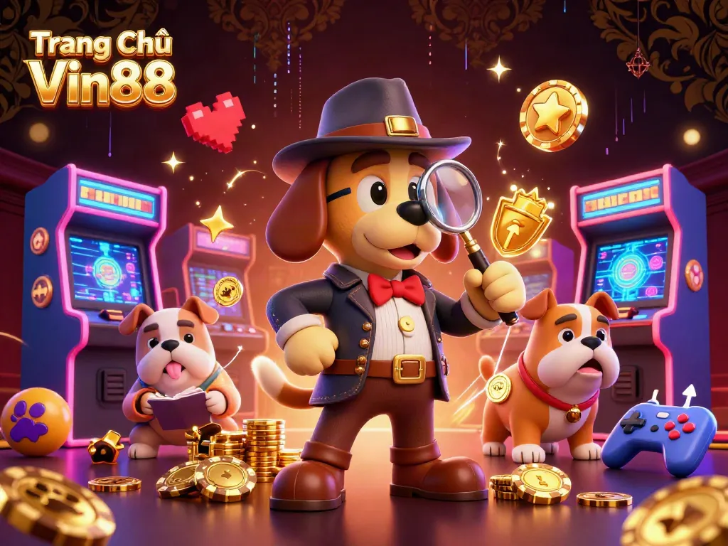 Engage with Trang Chủ Vin88 through strategic play in a vibrant 3D casino scene.
