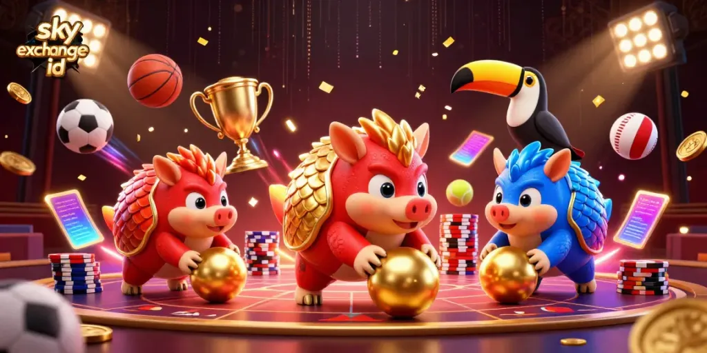 Experience competitive action with sky exchange id as rival pangolins roll into gold coins and poker chips.