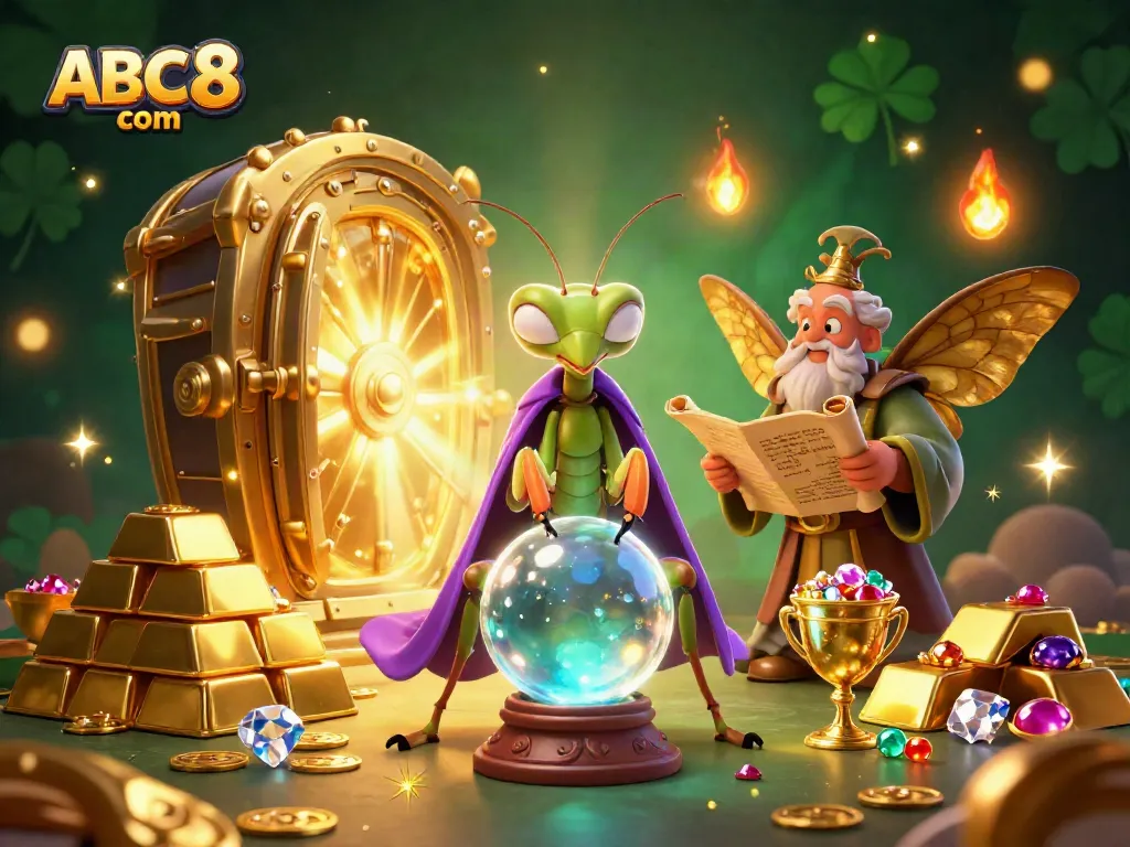 Experience thrilling gameplay at ABC8 com with our vibrant casino illustration featuring fortune tellers and treasures.