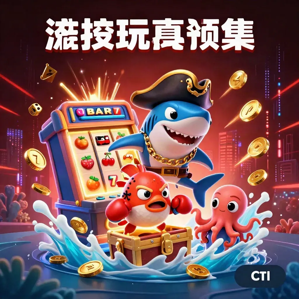 Pirate shark, boxing pufferfish, and coin-juggling octopus amid slot bursts and gold chaos.