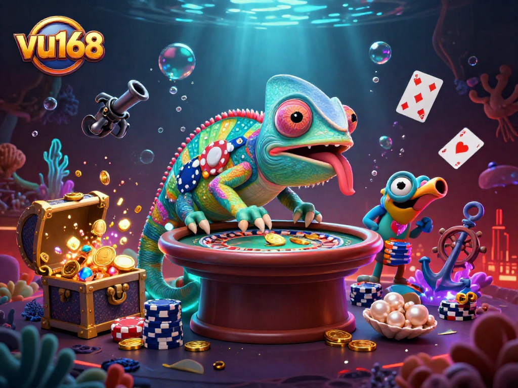 Experience engaging gameplay at vu168 with vibrant casino scenes filled with exciting characters and action.