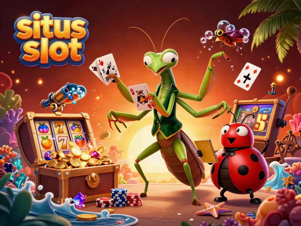 Gambar situs slot yang menampilkan karakter unik dalam suasana kasino yang meriah.