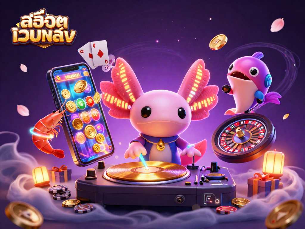 Engage in exciting สล็อตเว็บตรง gameplay with vibrant scenes of spinning reels and winning moments.