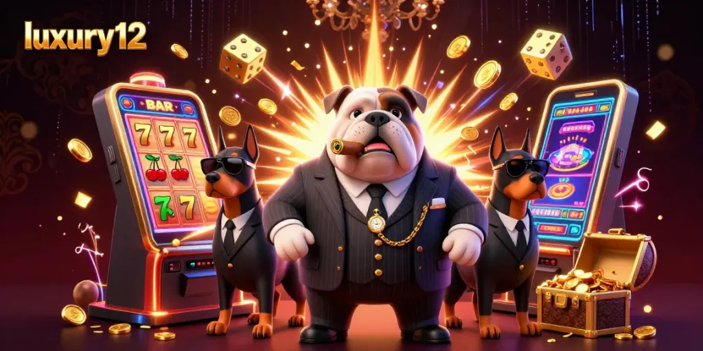 Taruhan di luxury12 di kasino menggoda dengan bos mafia bulldog dan bodyguard Doberman.