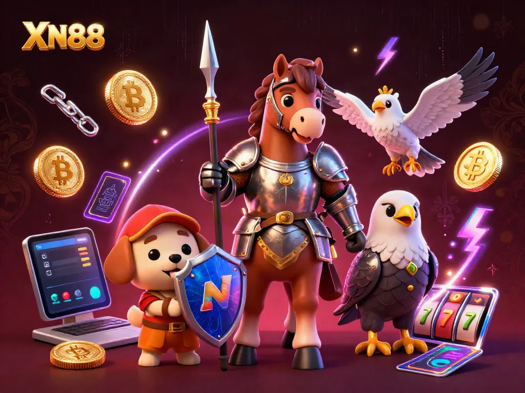 Experience thrilling gaming adventures with XN88 in this vibrant 3D casino-themed illustration.