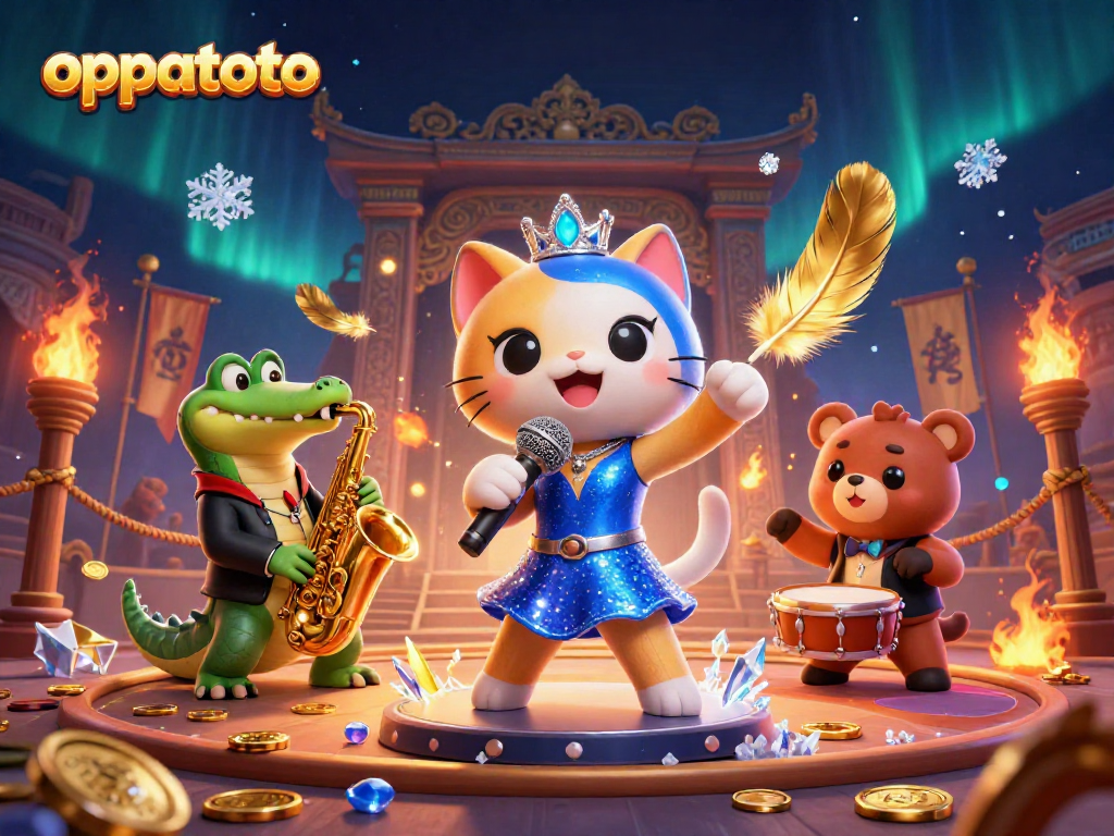 Oppatoto brings thrilling action on stage with a singing cat, saxophone crocodile, and drum-playing bear.
