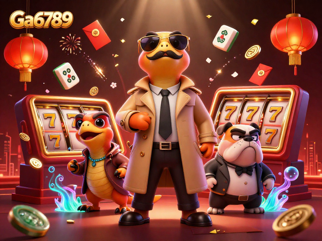 Engage with Ga6789's immersive VIP casino experience featuring dynamic raptors and vibrant gaming elements.
