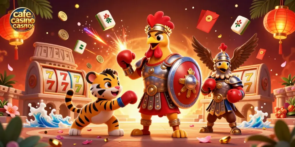 Engage with thrilling games at cafe casino sister casinos featuring vibrant 3D artwork and dynamic gambling elements.
