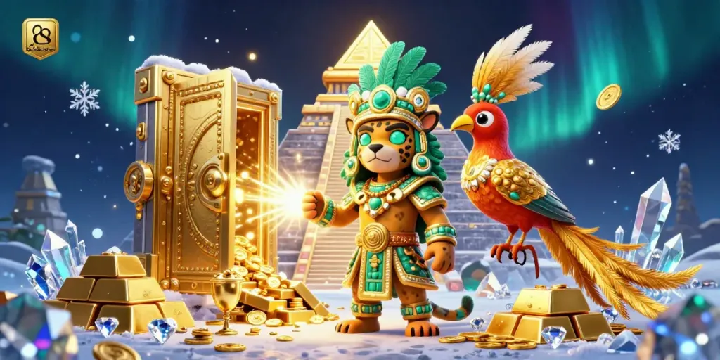 BolaTangkas offers immersive gambling action with vibrant Mayan characters and golden treasures.