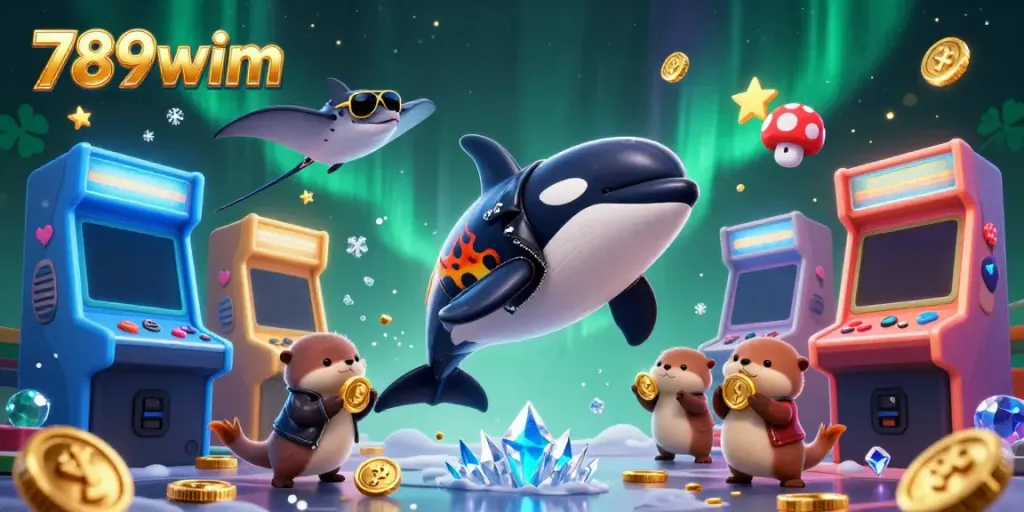 Immerse in exciting casino gameplay at 789wim with whimsical sea creatures collecting coins.