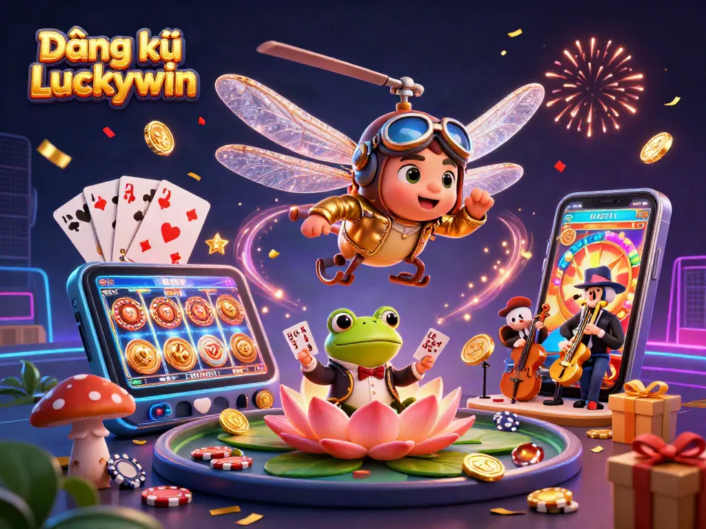 Experience thrilling gameplay with Đăng ký Luckywin, featuring colorful slot action and a lively casino atmosphere.